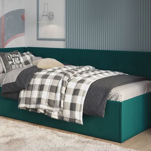 Кровать с подъемным механизмом «Лита», изумрудная